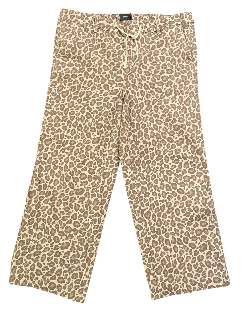 Torrid - Sz 2 - Pull-On Weekend Wide-Leg Mid-Rise Pant - Leopard Print